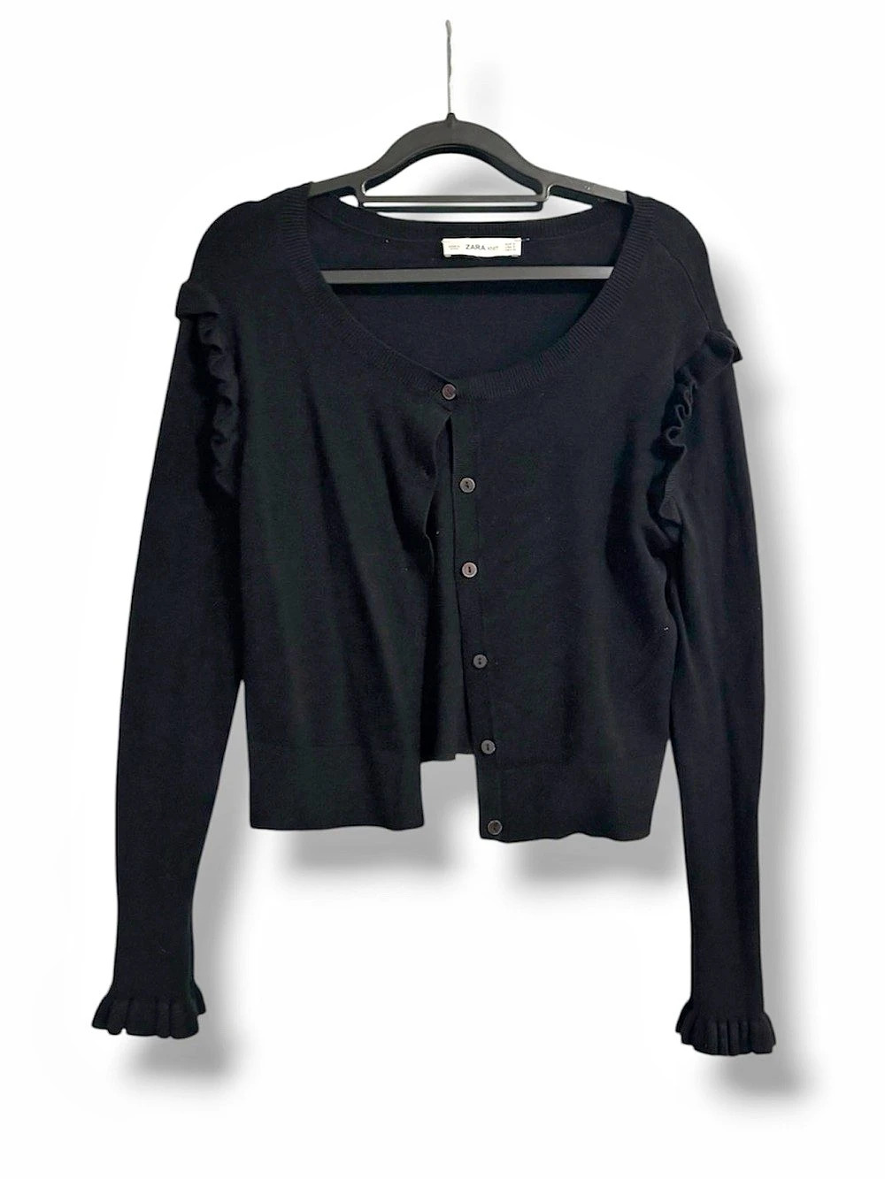 Zara Black Ruffle Cardigan - Size Small🍂